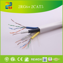 Deux câbles quadrants RG6 + deux câbles composite UTP Cat5e